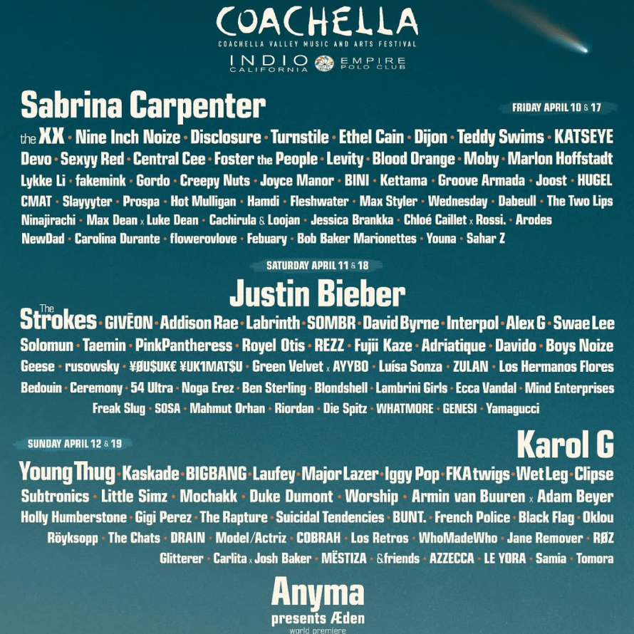 Coachella 2026 lineup