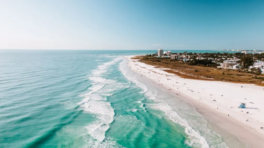 white sand beaches