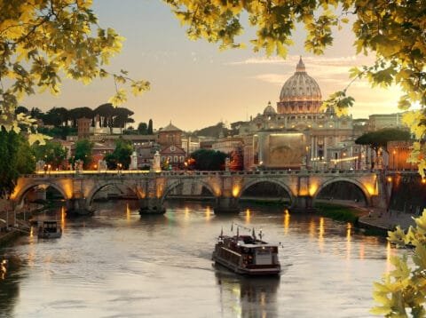 Autumn view of Rome with St Peter’s Basilica
