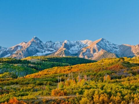 Snow-capped mountains in Colorado