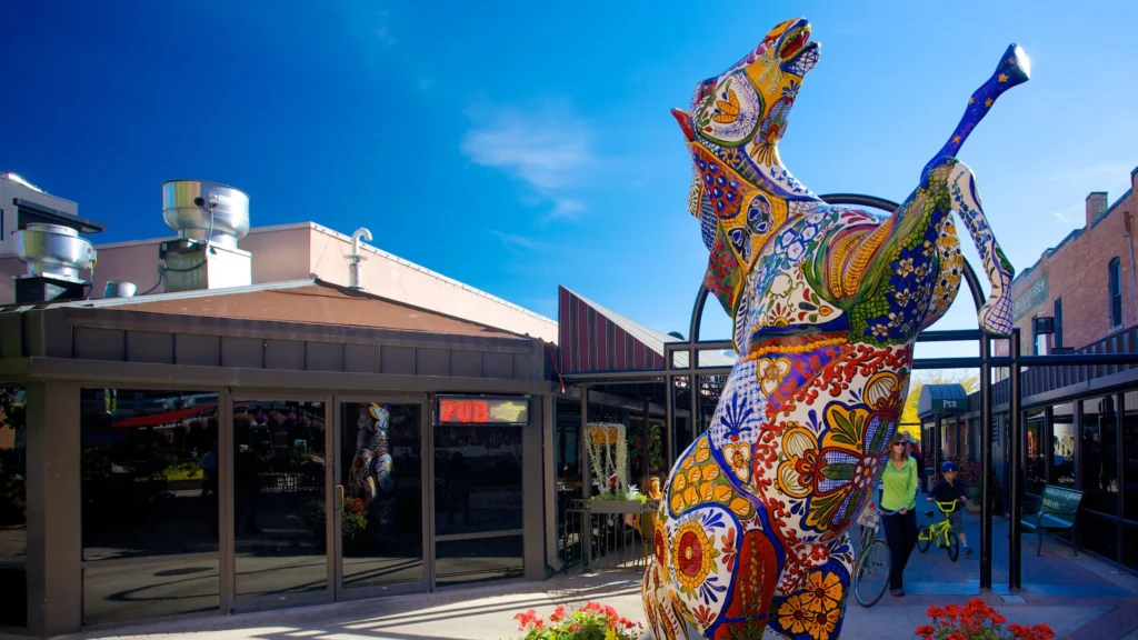 Colorful bear sculpture in Fort Collins
