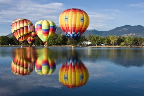 Scenic view of Colorado Springs with mountains and attractions
