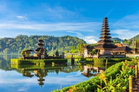 Bali temple by lake