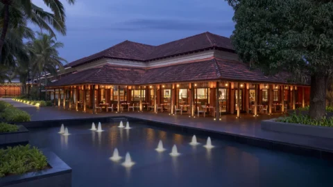 Luxury Goa resort at night